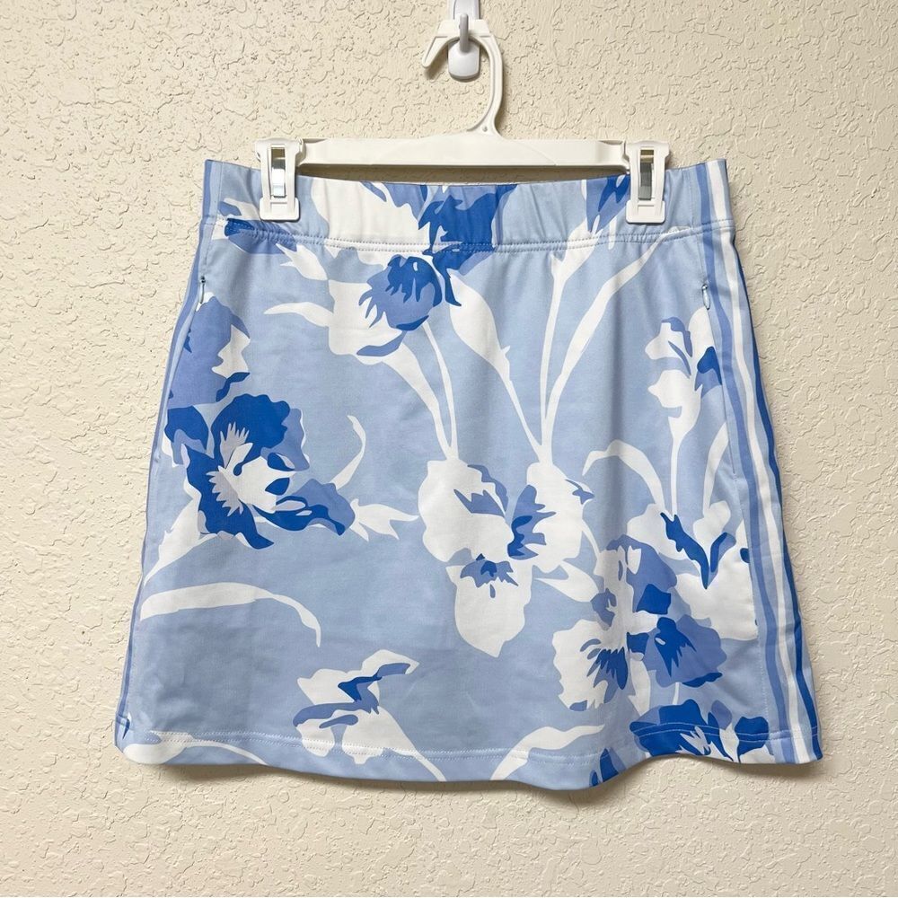 Gretchen Scott Blue White Floral Skort Skirt Size S Tennis Activewear Pickleball